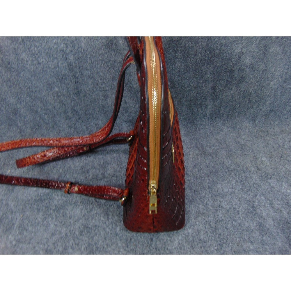 Brahmin Felicity Leather Backpack Brown Pecan Croc Embossed Melbourne Purse - Picture 4 of 14